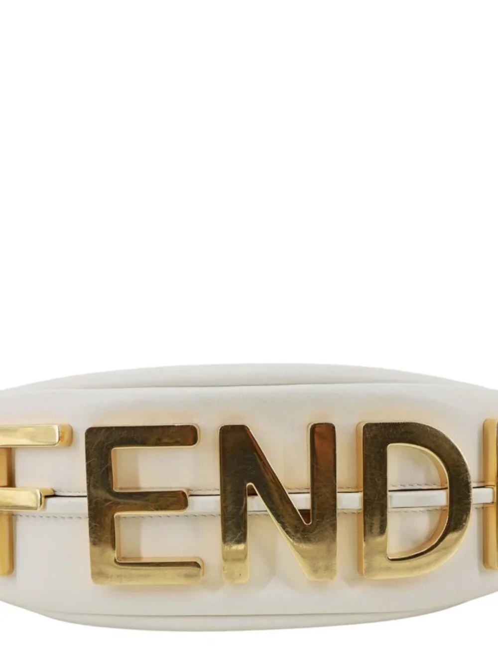 Fendi graphy Small Leather Hobo Bag Off White